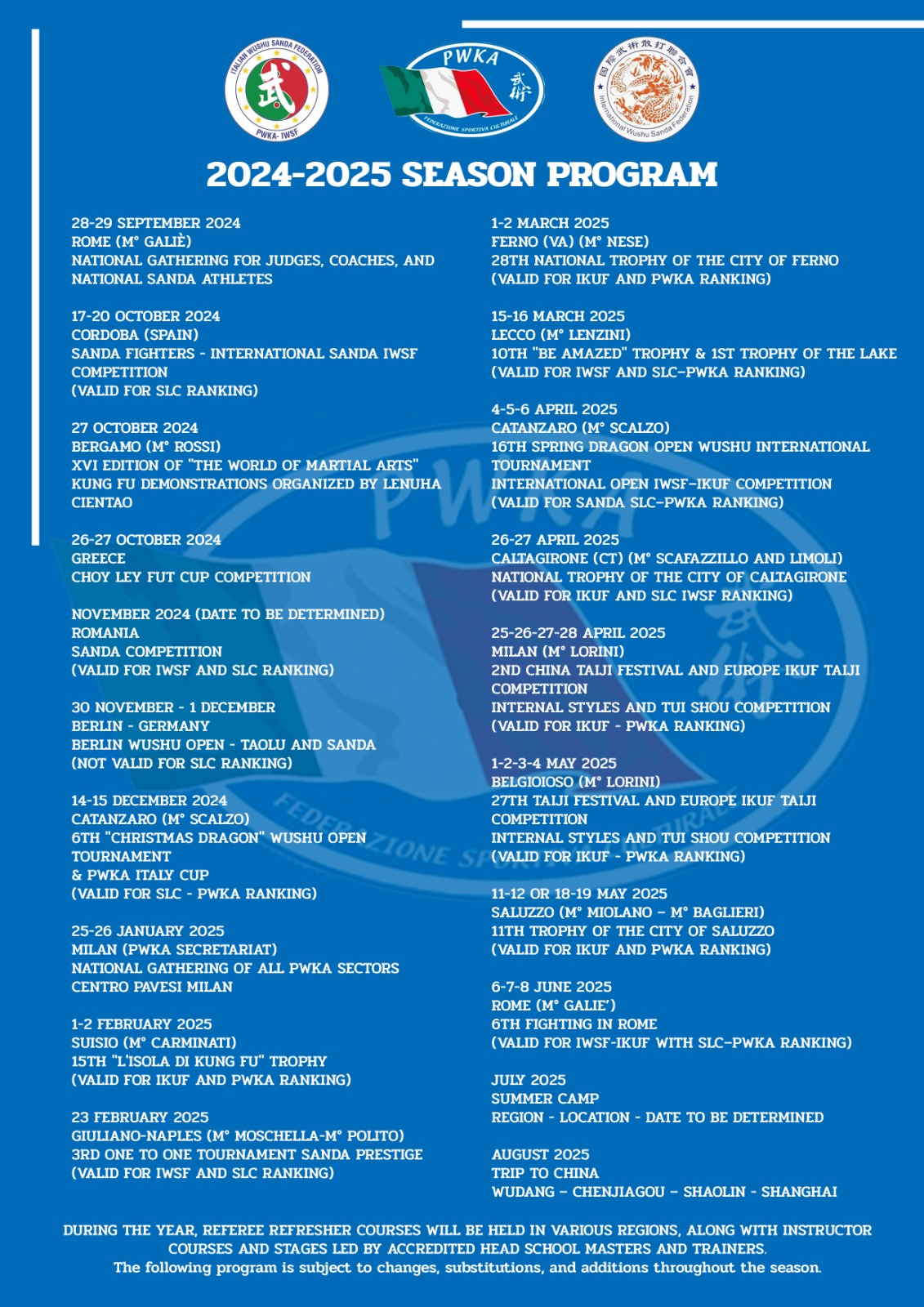 Programma Stagione 2024 – 2025